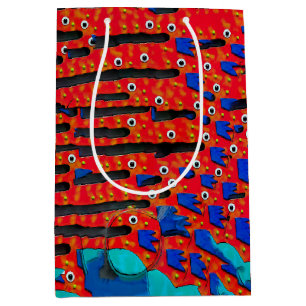 Sacola Para Presentes Média Abstrato de Olhos de Peixe
