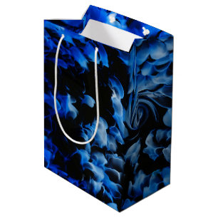 Sacola Para Presentes Média Abstrato de vidro preto e azul