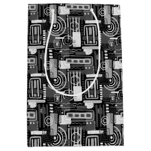Sacola Para Presentes Média Abstrato Monocromo Gift Bag