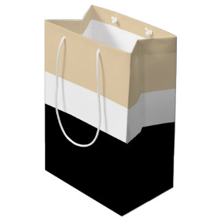 Sacola Para Presentes Média Abstrato preto bege