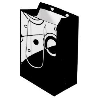 Sacola Para Presentes Média Abstrato preto e branco moderno