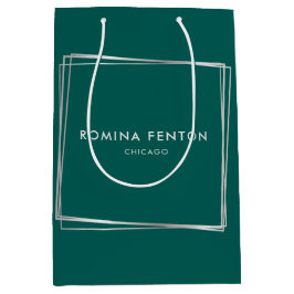 Sacola Para Presentes Média Abstrato Silver Frames Moderno Professional