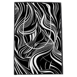 Sacola Para Presentes Média Abstratos contínuos criativos em preto e branco