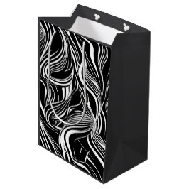 Sacola Para Presentes Média Abstratos contínuos criativos em preto e branco
