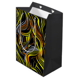 Sacola Para Presentes Média Abstratos Criativos Pretos, Amarelos e O Invisívei