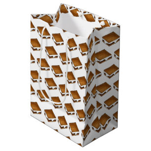 Sacola Para Presentes Média Acampamento Marshmallow Torrado Campfire S. mores