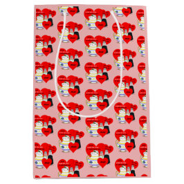 Sacola Para Presentes Média Açúcar e especiarias - Arte de Cartão de Namorados