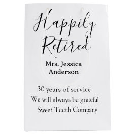 Sacola Para Presentes Média Adição de aposentadoria feliz anos de serviço apos