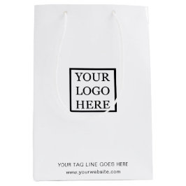 Sacola Para Presentes Média Adicione o logotipo da sua lista de compras de pap