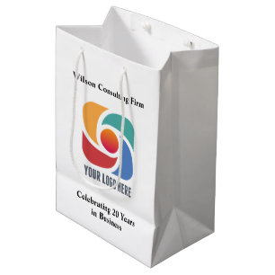 Sacola Para Presentes Média Adicione Seu Logotipo de Negócios Personalizado Ma