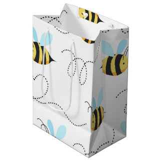 Sacola Para Presentes Média Adorável Bumble o teste padrão da abelha