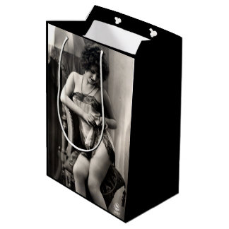 Sacola Para Presentes Média Adorável no Lace Vintage Erotica Sexy Pin-Up Girl