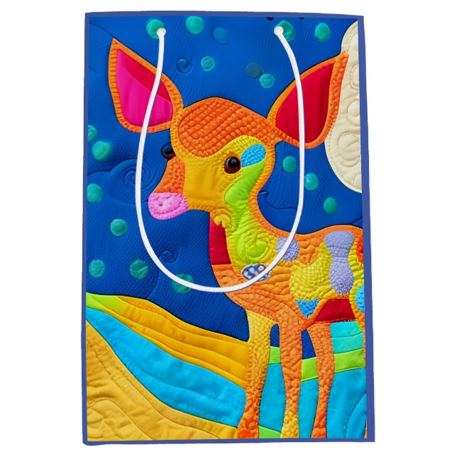 Sacola Para Presentes Média Adorável Veado-Bebê - Design (Frente)