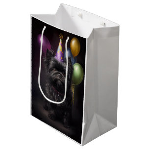 Sacola Para Presentes Média Affenpinscher Cachorro Balões de Nascimento