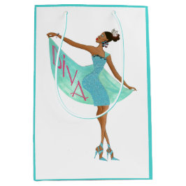 Sacola Para Presentes Média "African American Diva Fashionista" Gift Bag