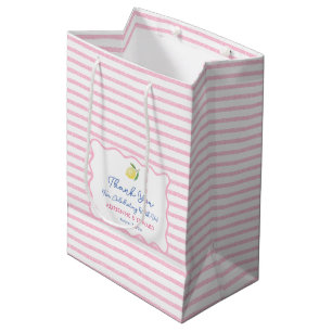 Sacola Para Presentes Média Agradecimento de Casamento de Limão Cor-de-Rosa De