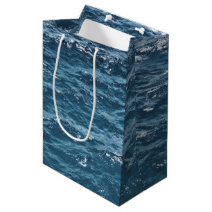 Sacola Para Presentes Média Água azul náutica do oceano