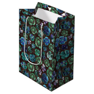 Sacola Para Presentes Média Água de Sorte Aquarela Trevos Verdes 
