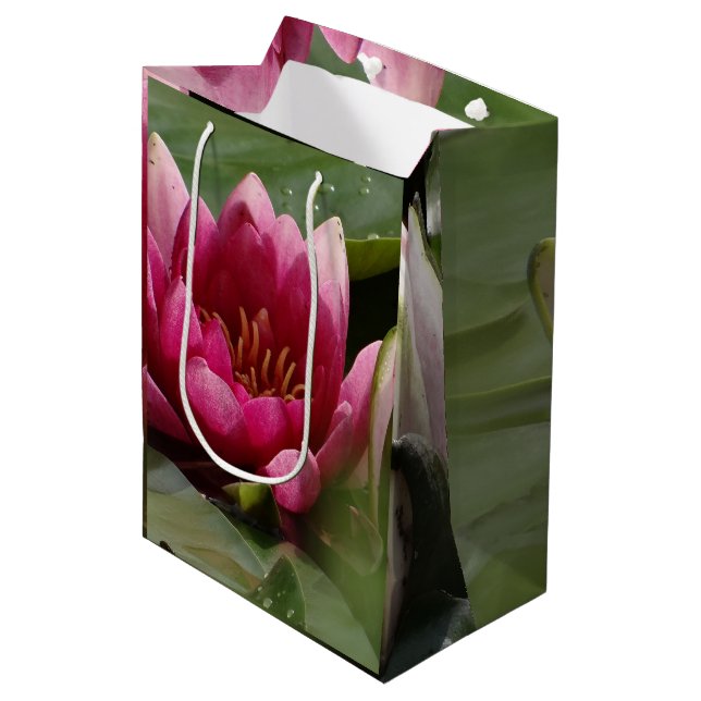Sacola Para Presentes Média Água rosa (Frente inclinada)