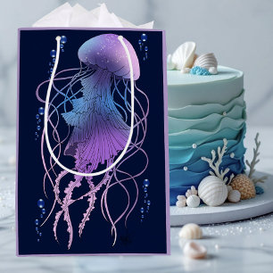 Sacola Para Presentes Média Água-viva Etérea Violeta Azul