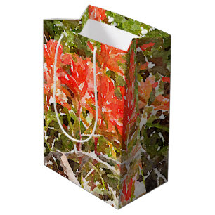 Sacola Para Presentes Média Aguarela indiana do WildFlower da escova de