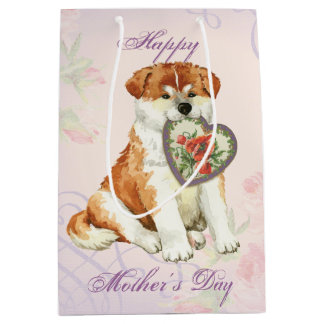 Sacola Para Presentes Média Akita Heart Mãe