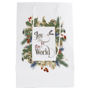 Sacola Para Presentes Média Alegria ao Elegante Carol do Natal Mundial