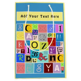 Sacola Para Presentes Média Alfabeto