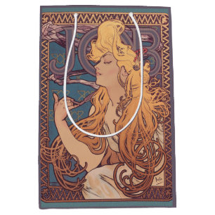 Sacola Para Presentes Média Alfonse Mucha Job Art Nouveau mulher