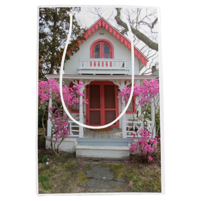 Sacola Para Presentes Média Algodão primavera e Vitoriano - Vinha de Martha (Frente)