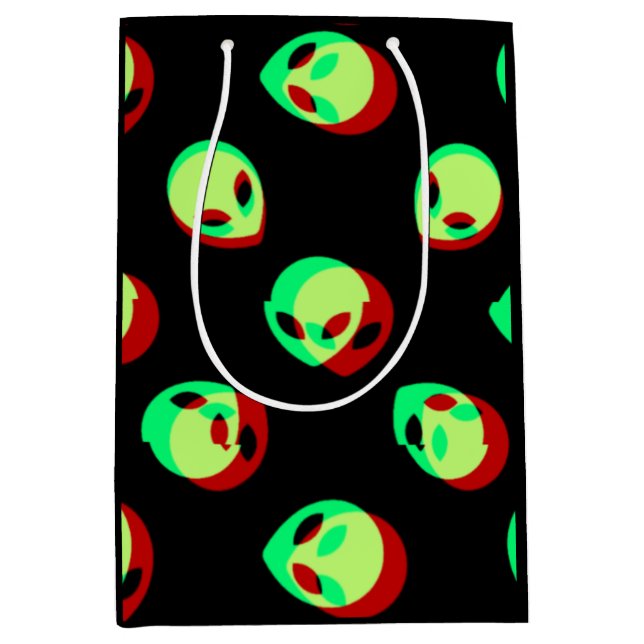 Sacola Para Presentes Média Alienígena do Saco do Presente (Frente)