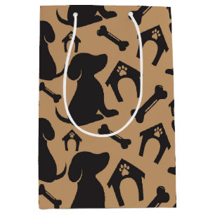 Sacola Para Presentes Média Amantes de cães; animais de estimação; cães; patas