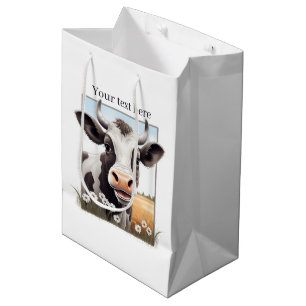 Sacola Para Presentes Média Amantes de vacas bonitas, personalizáveis