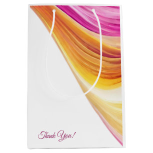 Sacola Para Presentes Média Amarelo-amarelo-rosa-moderno e-chic
