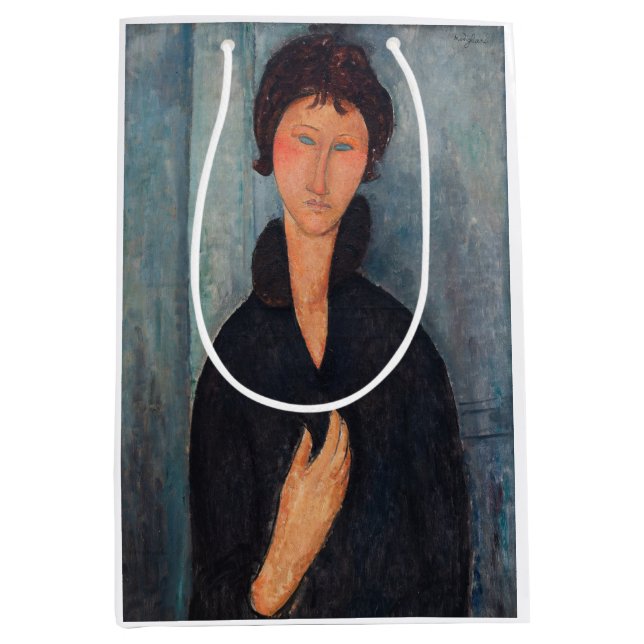 Sacola Para Presentes Média Amedeo Modigliani - Mulher com Olhos Azuis (Frente)