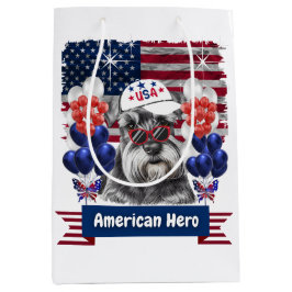 Sacola Para Presentes Média American Hero Schnauzer Gift Bag