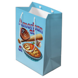 Sacola Para Presentes Média Americano divertido como Beball e Apple Pie