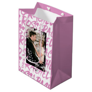 Sacola Para Presentes Média AMIGOS™ Ross E Rachel Doodled Hearts