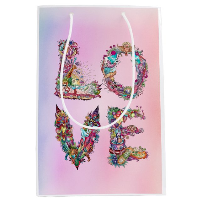 SACOLA PARA PRESENTES MÉDIA AMOR (Frente)