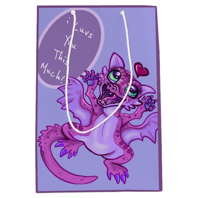 Sacola Para Presentes Média Amor De Dragão (Frente)