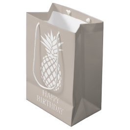 Sacola Para Presentes Média Ananás branco de pré-disquete em bege