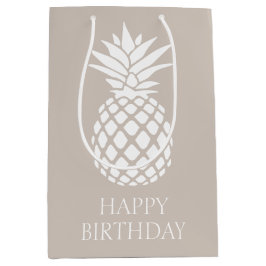 Sacola Para Presentes Média Ananás branco de pré-disquete em bege