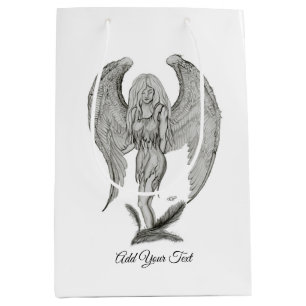 Sacola Para Presentes Média Angel, adicione seu texto