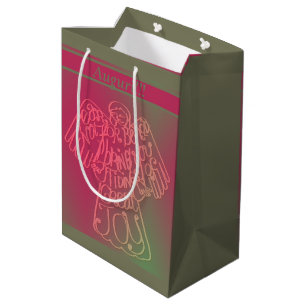 Sacola Para Presentes Média Angel Pink & Cinza Gift Bag
