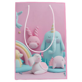 Sacola Para Presentes Média Animais com sono a rosa