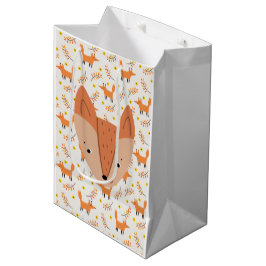 Sacola Para Presentes Média Animais da Floresta Boho Design Fox