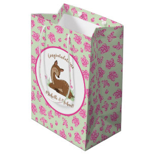 Sacola Para Presentes Média Animais Da Floresta Chá de fraldas Deer Fawn