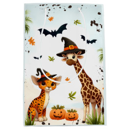Sacola Para Presentes Média Animais da Selva Selva de Halloween