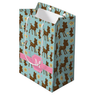Sacola Para Presentes Média Animais doces da floresta Monogrammed