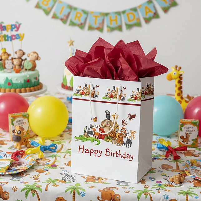 Sacola Para Presentes Média Animais fofos (Criador carregado)